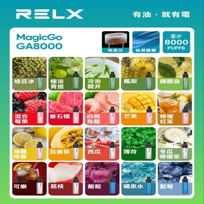 RELX GA8000悅刻拋棄式電子煙8000口一次性台灣現貨